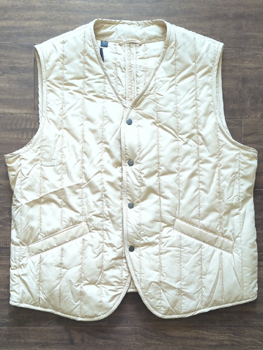 Saks Fifth Avenue Quilted Tan Button-Front Vest Size XL - Picture 6 of 13